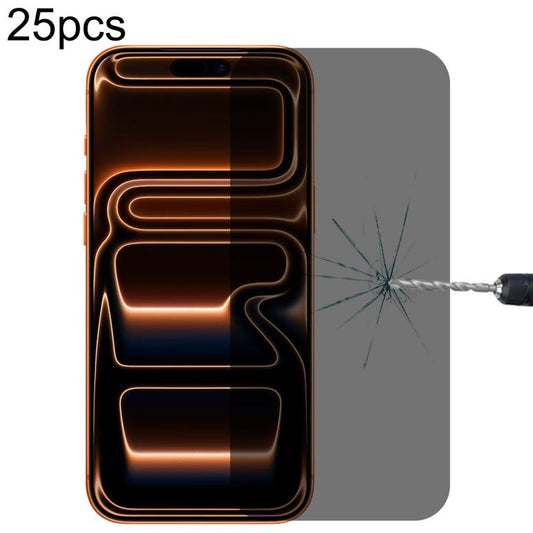 25pcs High Transparency Full Cover Anti-spy Tempered Glass Film, For iPhone 17 Pro Max, For iPhone 17 Pro, For iPhone 17, For iPhone Air, For iPhone 16 Pro Max, For iPhone 16 Pro, For iPhone 16 Plus, For iPhone 16