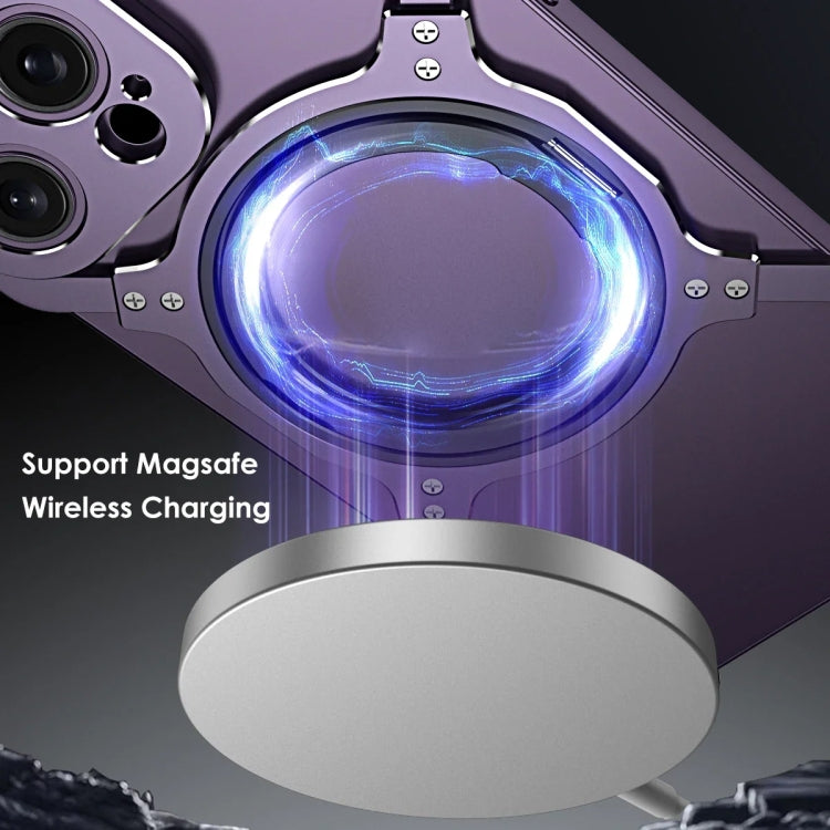 Mechanical Arm Borderless MagSafe Holder Metal Phone Case, For iPhone 16 Pro Max, For iPhone 16 Pro