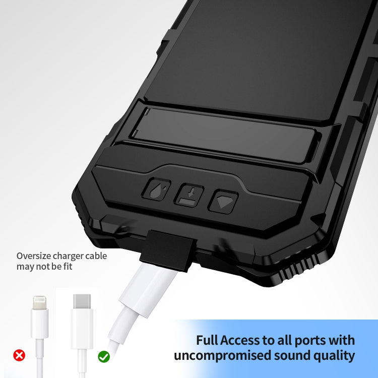 R-JUST Life Waterproof Dustproof Shockproof Holder Phone Case, For iPhone 16 Plus, For iPhone 15 Pro Max, For iPhone 15 Plus