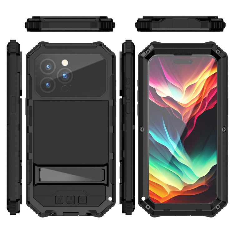 R-JUST Life Waterproof Dustproof Shockproof Holder Phone Case, For iPhone 16 Plus, For iPhone 15 Pro Max, For iPhone 15 Plus