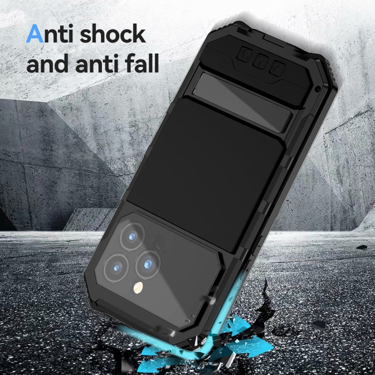 R-JUST Life Waterproof Dustproof Shockproof Holder Phone Case, For iPhone 16 Plus, For iPhone 15 Pro Max, For iPhone 15 Plus