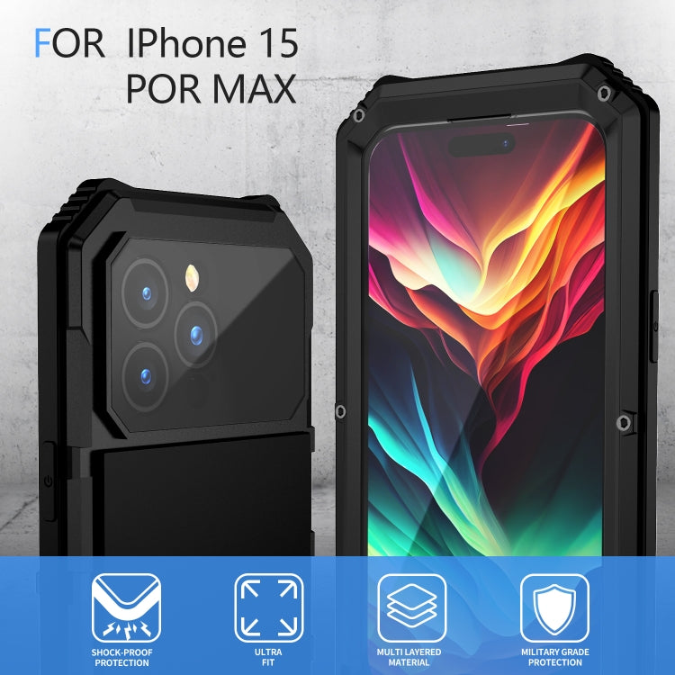 R-JUST Life Waterproof Dustproof Shockproof Holder Phone Case, For iPhone 16 Plus, For iPhone 15 Pro Max, For iPhone 15 Plus