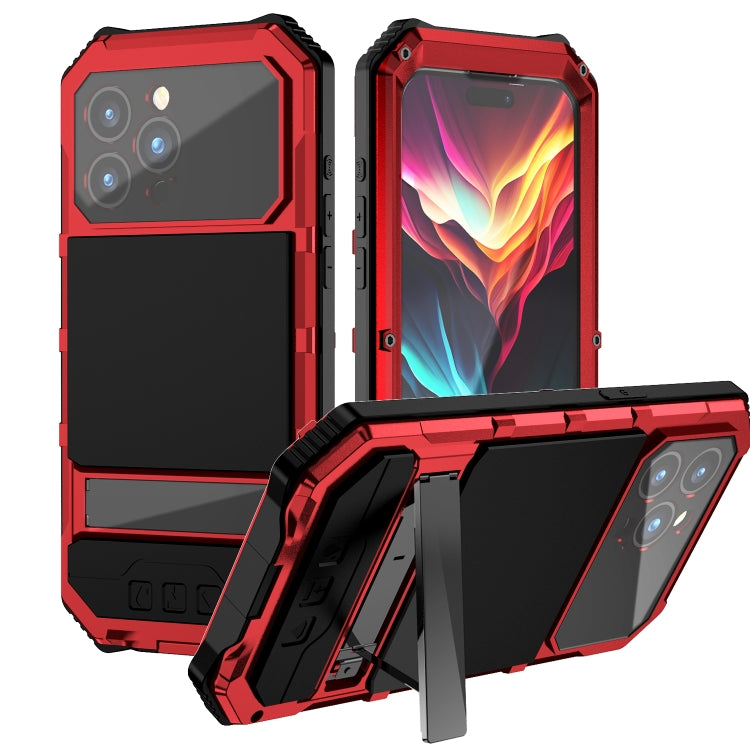 R-JUST Life Waterproof Dustproof Shockproof Holder Phone Case, For iPhone 16 Plus, For iPhone 15 Pro Max, For iPhone 15 Plus