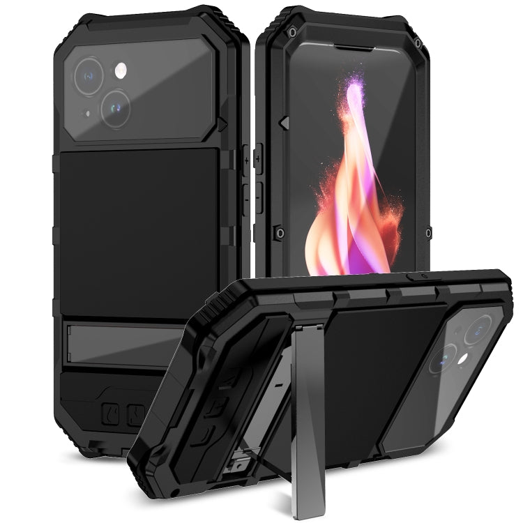 R-JUST Life Waterproof Dustproof Shockproof Holder Phone Case, For iPhone 16 Plus, For iPhone 15 Pro Max, For iPhone 15 Plus