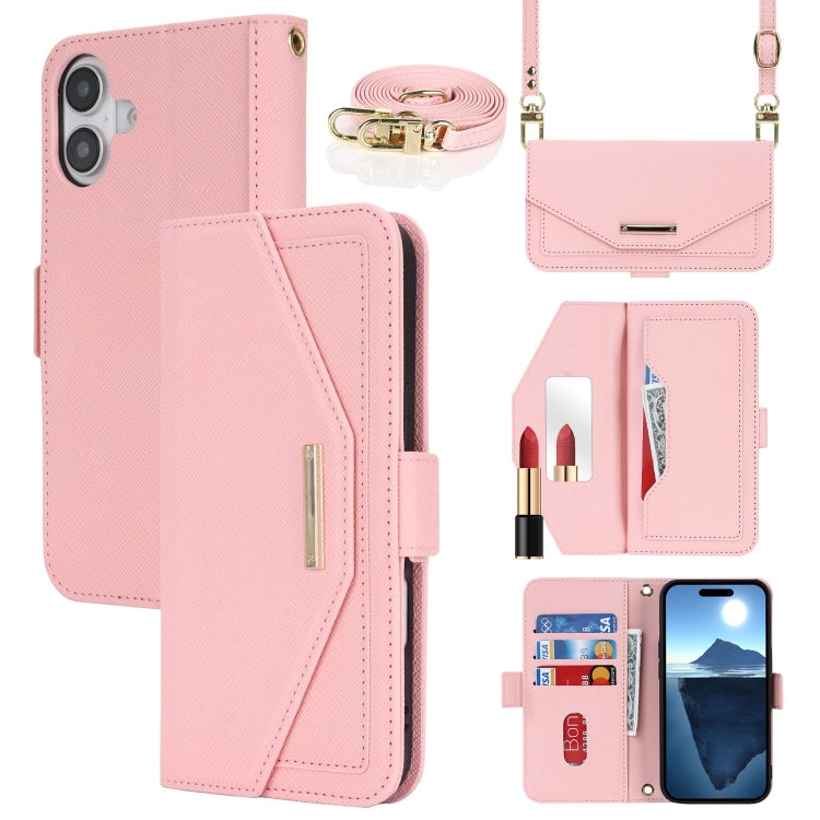 Cross Texture Crossbody Lanyard Leather Phone Case, For iPhone 15 Pro Max, For iPhone 15 Pro, For iPhone 15 Plus, For iPhone 15
