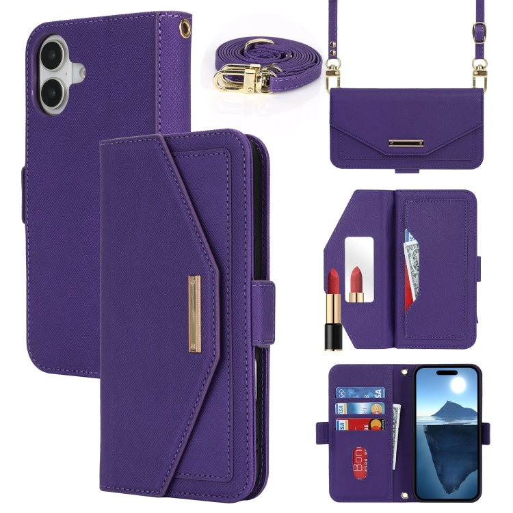 Cross Texture Crossbody Lanyard Leather Phone Case, For iPhone 15 Pro Max, For iPhone 15 Pro, For iPhone 15 Plus, For iPhone 15