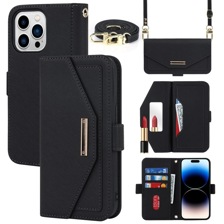Cross Texture Crossbody Lanyard Leather Phone Case, For iPhone 15 Pro Max, For iPhone 15 Pro, For iPhone 15 Plus, For iPhone 15