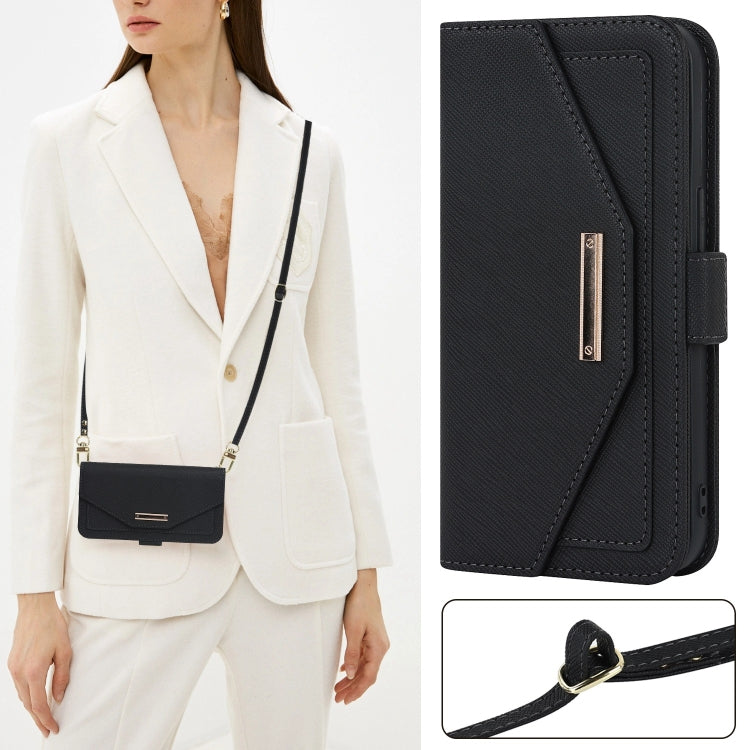 Cross Texture Crossbody Lanyard Leather Phone Case, For iPhone 15 Plus, For iPhone 15