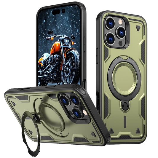 PC Hybrid TPU Armor MagSafe Ring Holder Phone Case, For iPhone 16 Pro Max, For iPhone 16 Pro, For iPhone 16 Plus