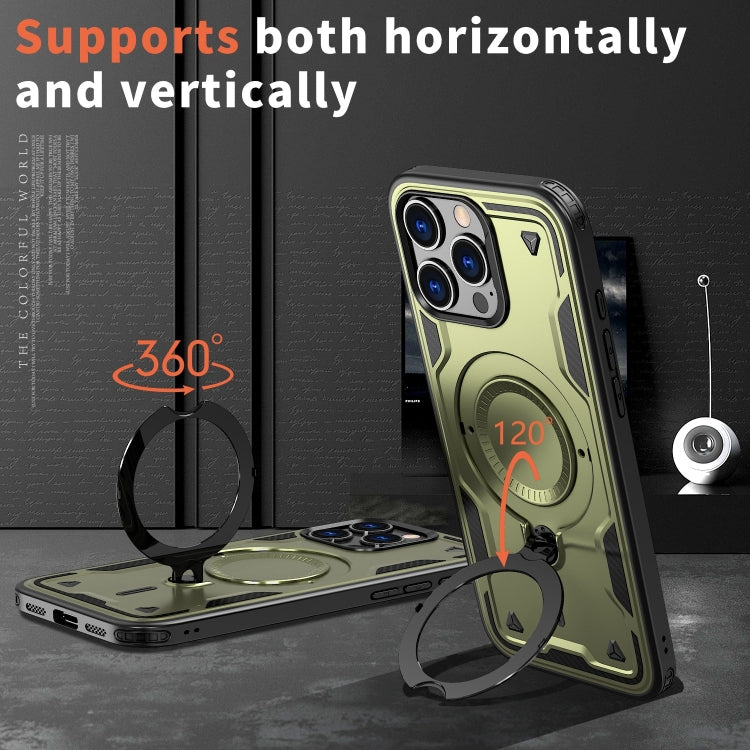 PC Hybrid TPU Armor MagSafe Ring Holder Phone Case, For iPhone 16 Pro Max, For iPhone 16 Pro, For iPhone 16 Plus