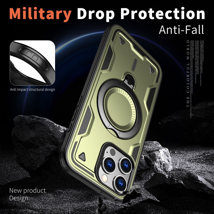 PC Hybrid TPU Armor MagSafe Ring Holder Phone Case, For iPhone 16 Pro Max, For iPhone 16 Pro, For iPhone 16 Plus