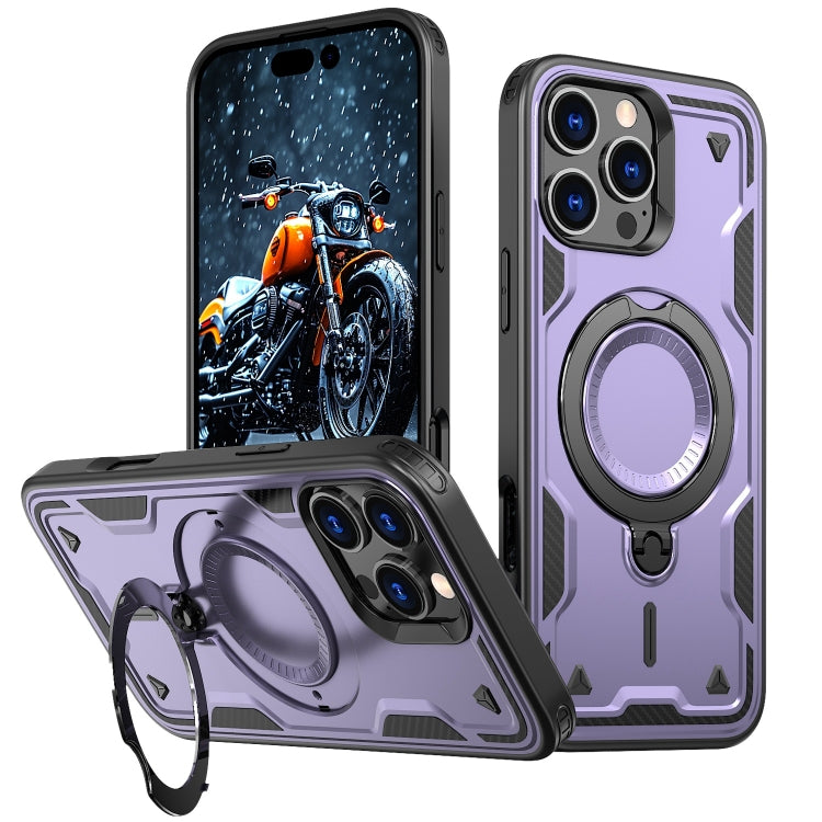 PC Hybrid TPU Armor MagSafe Ring Holder Phone Case, For iPhone 16 Pro Max, For iPhone 16 Pro, For iPhone 16 Plus