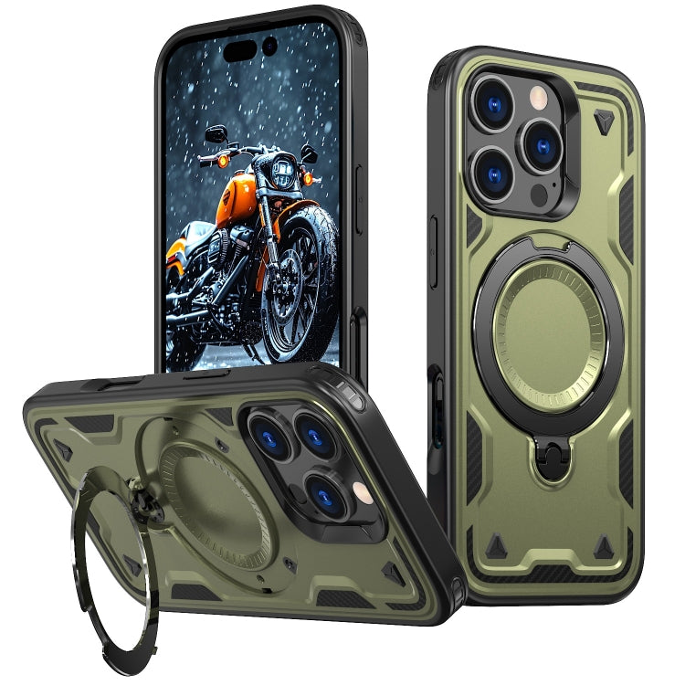 PC Hybrid TPU Armor MagSafe Ring Holder Phone Case, For iPhone 16 Pro Max, For iPhone 16 Pro, For iPhone 16 Plus