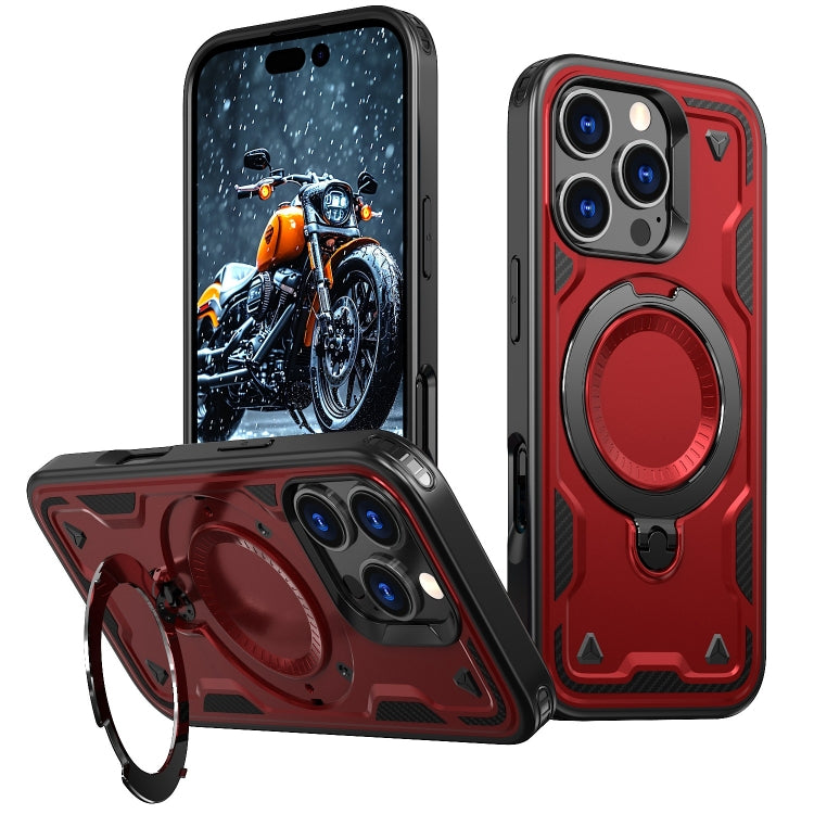 PC Hybrid TPU Armor MagSafe Ring Holder Phone Case, For iPhone 16 Pro Max, For iPhone 16 Pro, For iPhone 16 Plus