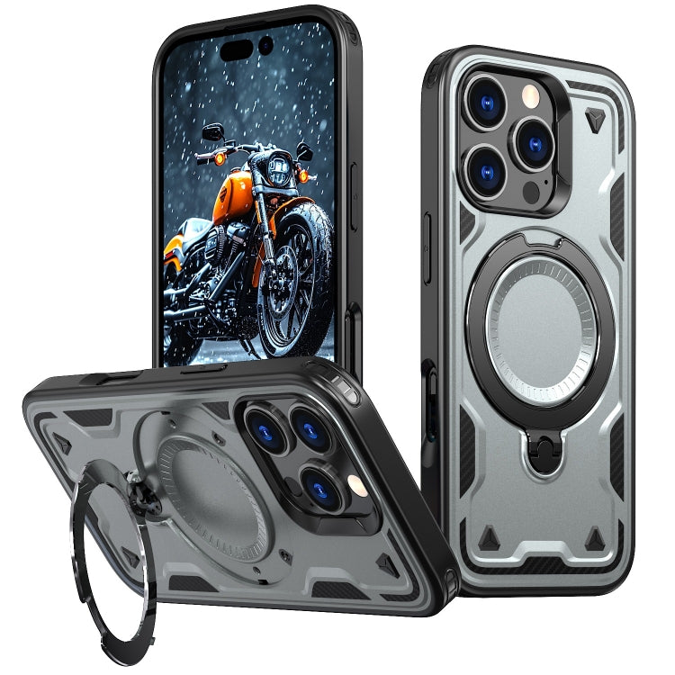 PC Hybrid TPU Armor MagSafe Ring Holder Phone Case, For iPhone 16 Pro Max, For iPhone 16 Pro, For iPhone 16 Plus