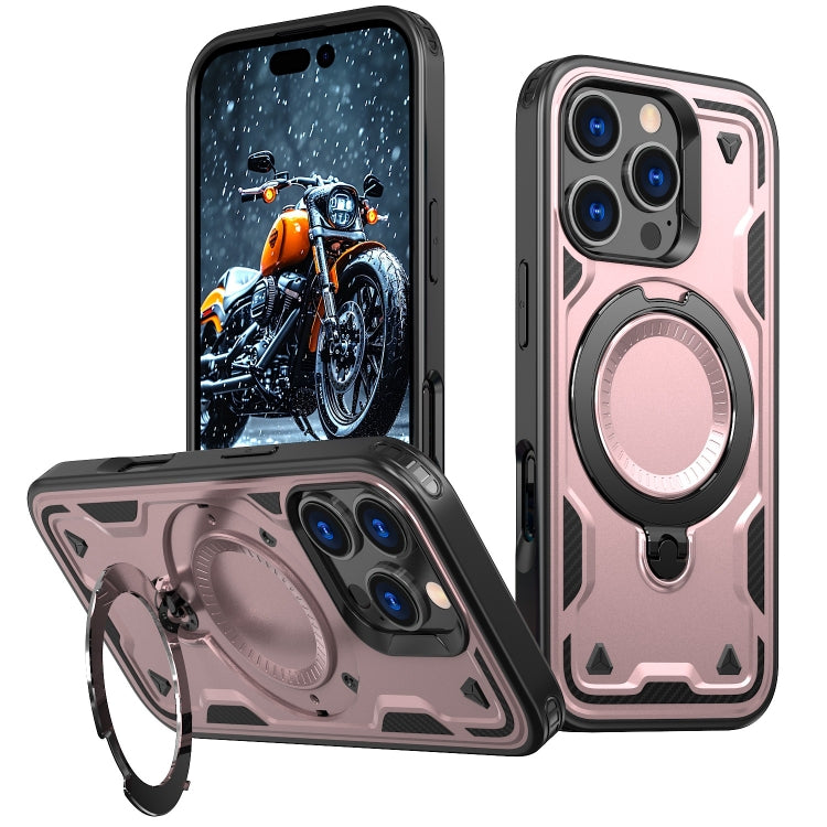 PC Hybrid TPU Armor MagSafe Ring Holder Phone Case, For iPhone 16 Pro Max, For iPhone 16 Pro, For iPhone 16 Plus
