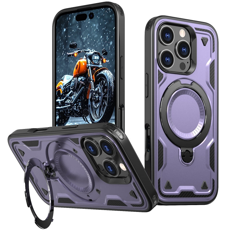 PC Hybrid TPU Armor MagSafe Ring Holder Phone Case, For iPhone 16 Pro Max, For iPhone 16 Pro, For iPhone 16 Plus
