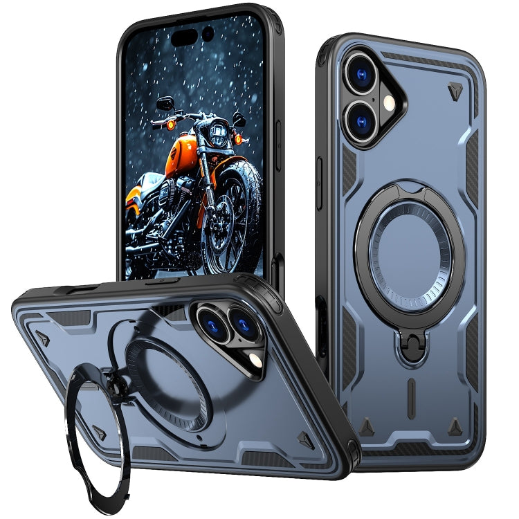 PC Hybrid TPU Armor MagSafe Ring Holder Phone Case, For iPhone 16 Pro Max, For iPhone 16 Pro, For iPhone 16 Plus