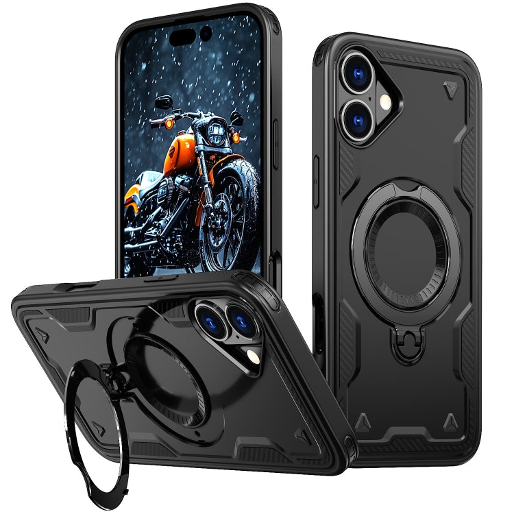 PC Hybrid TPU Armor MagSafe Ring Holder Phone Case, For iPhone 16