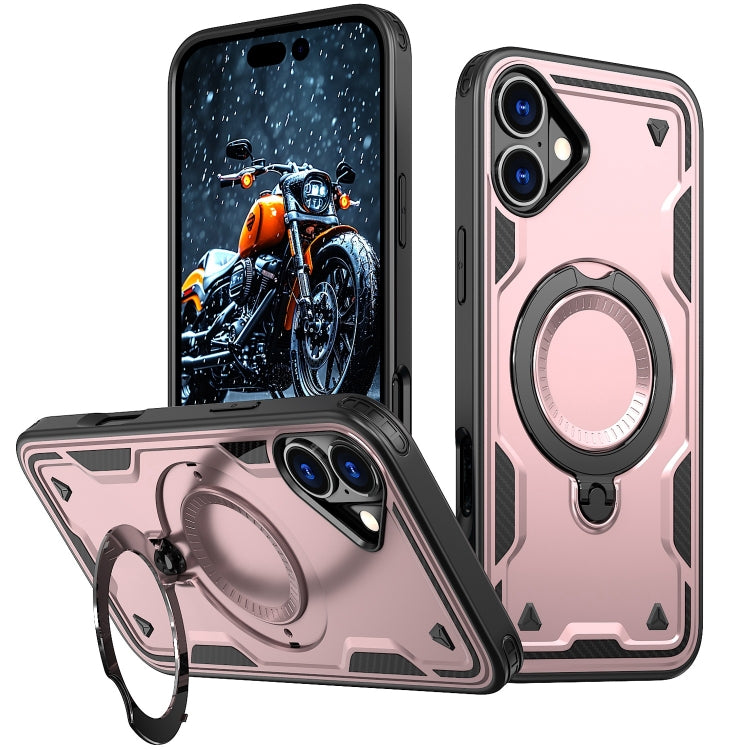PC Hybrid TPU Armor MagSafe Ring Holder Phone Case, For iPhone 16