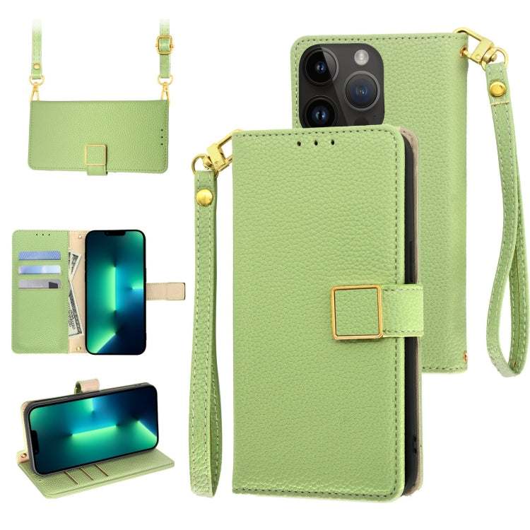 Crossbody Litchi Texture Square Buckle Leather Phone Case, For iPhone 13 Pro Max, For iPhone 13 Pro, For iPhone 13