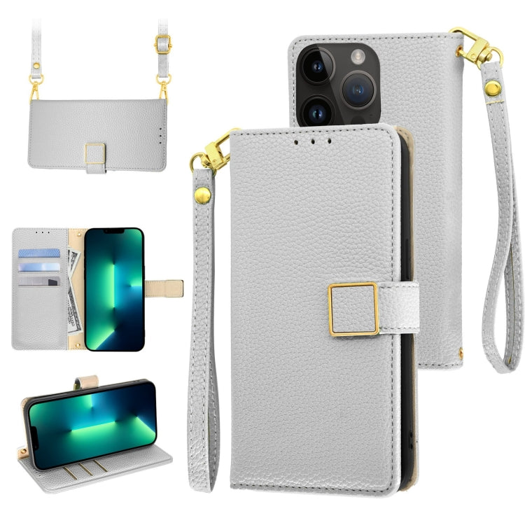 Crossbody Litchi Texture Square Buckle Leather Phone Case, For iPhone 13 Pro Max, For iPhone 13 Pro, For iPhone 13
