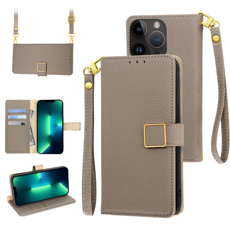 Crossbody Litchi Texture Square Buckle Leather Phone Case, For iPhone 13 Pro Max, For iPhone 13 Pro, For iPhone 13