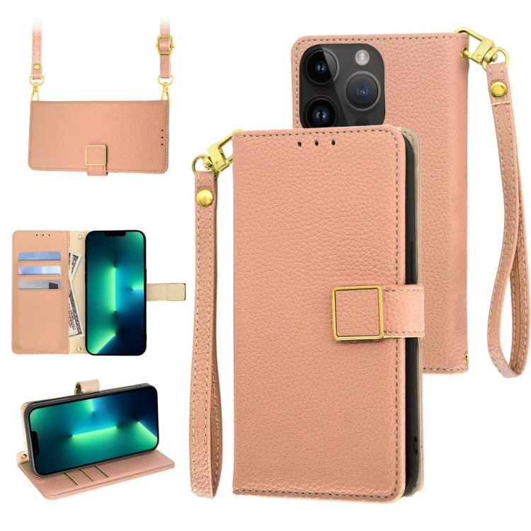 Crossbody Litchi Texture Square Buckle Leather Phone Case, For iPhone 13 Pro Max, For iPhone 13 Pro, For iPhone 13