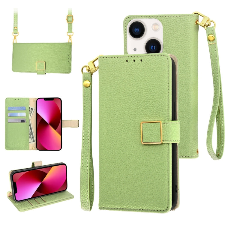 Crossbody Litchi Texture Square Buckle Leather Phone Case, For iPhone 13 Pro Max, For iPhone 13 Pro, For iPhone 13
