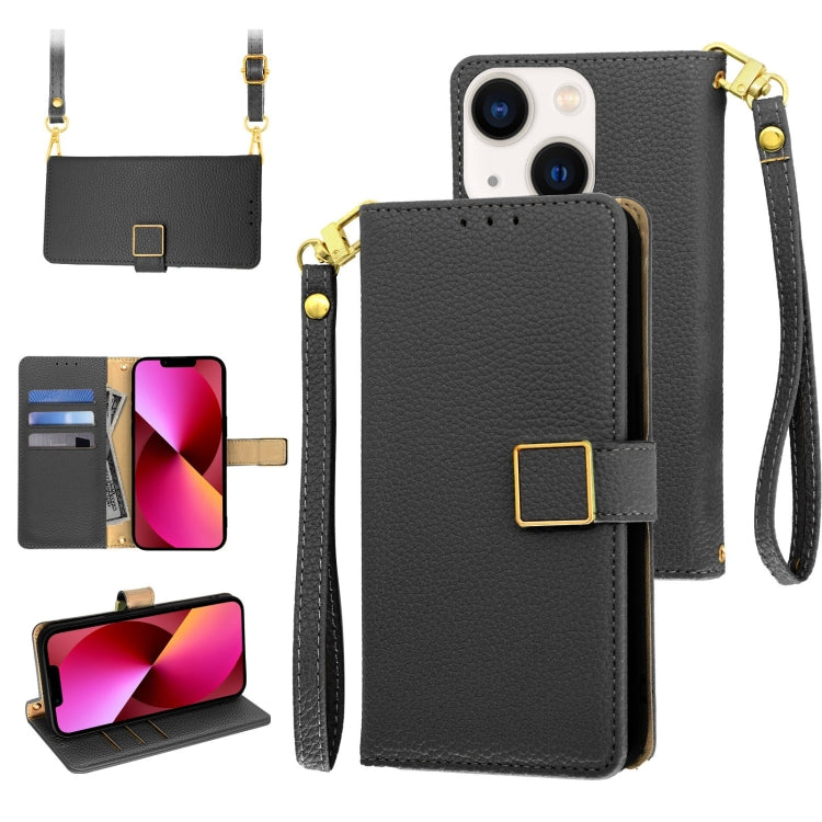 Crossbody Litchi Texture Square Buckle Leather Phone Case, For iPhone 13 Pro Max, For iPhone 13 Pro, For iPhone 13