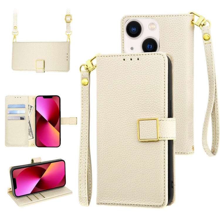 Crossbody Litchi Texture Square Buckle Leather Phone Case, For iPhone 13 mini, For iPhone 12 / 12 Pro, For iPhone 12 Pro Max
