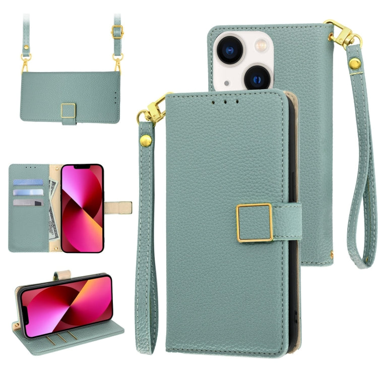 Crossbody Litchi Texture Square Buckle Leather Phone Case, For iPhone 13 mini, For iPhone 12 / 12 Pro, For iPhone 12 Pro Max