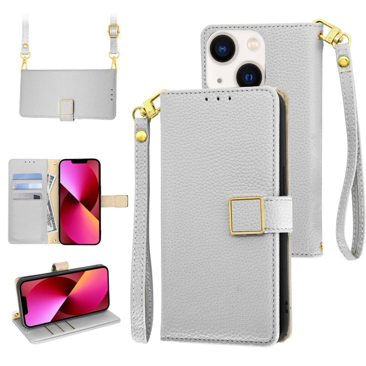 Crossbody Litchi Texture Square Buckle Leather Phone Case, For iPhone 13 mini, For iPhone 12 / 12 Pro, For iPhone 12 Pro Max