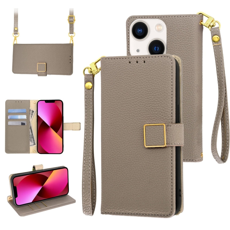 Crossbody Litchi Texture Square Buckle Leather Phone Case, For iPhone 13 mini, For iPhone 12 / 12 Pro, For iPhone 12 Pro Max