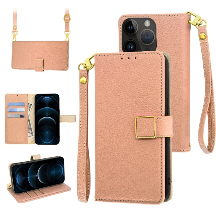 Crossbody Litchi Texture Square Buckle Leather Phone Case, For iPhone 13 mini, For iPhone 12 / 12 Pro, For iPhone 12 Pro Max