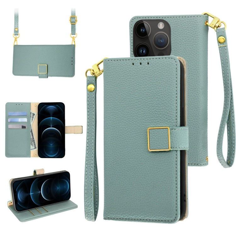 Crossbody Litchi Texture Square Buckle Leather Phone Case, For iPhone 13 mini, For iPhone 12 / 12 Pro, For iPhone 12 Pro Max