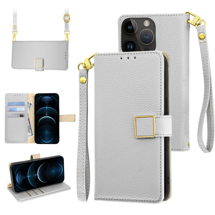 Crossbody Litchi Texture Square Buckle Leather Phone Case, For iPhone 13 mini, For iPhone 12 / 12 Pro, For iPhone 12 Pro Max