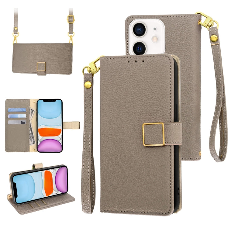 Crossbody Litchi Texture Square Buckle Leather Phone Case, For iPhone 12 mini, For iPhone 11 Pro Max, For iPhone 11