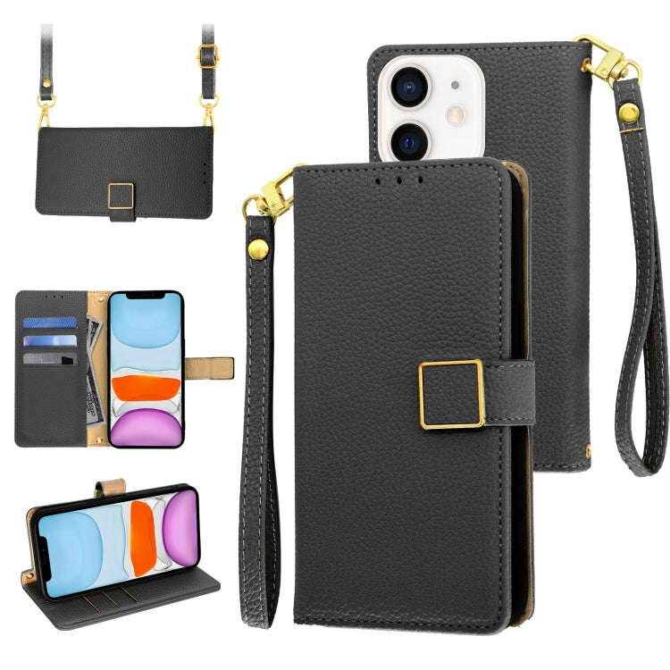 Crossbody Litchi Texture Square Buckle Leather Phone Case, For iPhone 12 mini, For iPhone 11 Pro Max, For iPhone 11