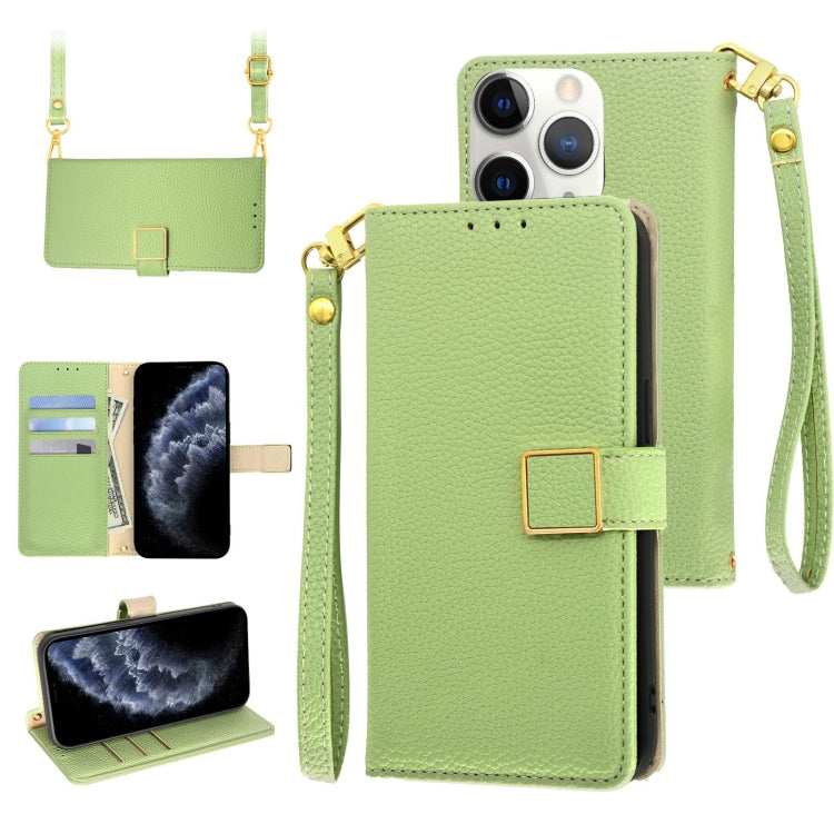 Crossbody Litchi Texture Square Buckle Leather Phone Case, For iPhone 11 Pro