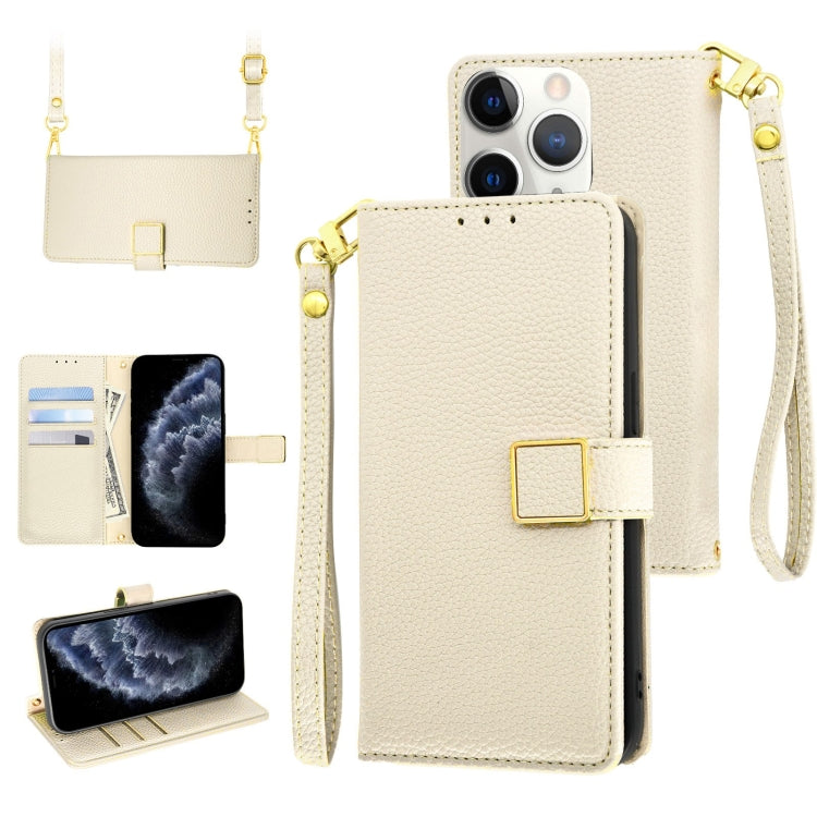 Crossbody Litchi Texture Square Buckle Leather Phone Case, For iPhone 11 Pro