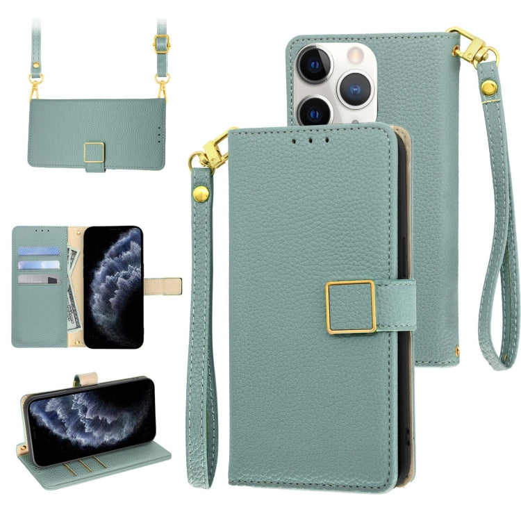 Crossbody Litchi Texture Square Buckle Leather Phone Case, For iPhone 11 Pro