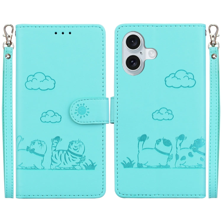 Cute Cats RFID Leather Phone Case, For iPhone 16, For iPhone 15 Pro Max, For iPhone 15 Pro, For iPhone 15 Plus