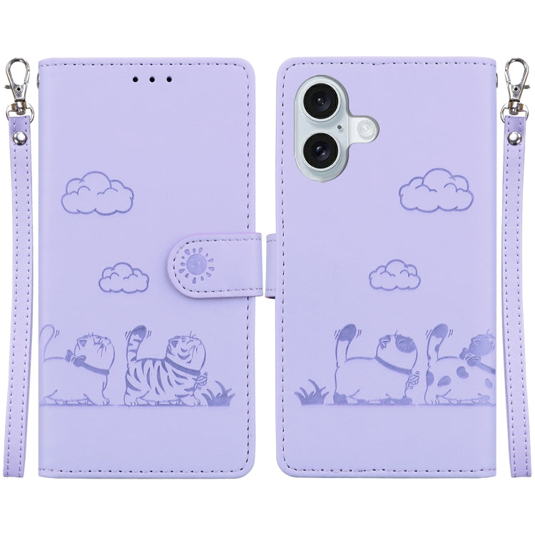 Cute Cats RFID Leather Phone Case, For iPhone 16, For iPhone 15 Pro Max, For iPhone 15 Pro, For iPhone 15 Plus