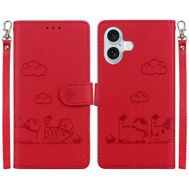 Cute Cats RFID Leather Phone Case, For iPhone 16, For iPhone 15 Pro Max, For iPhone 15 Pro, For iPhone 15 Plus