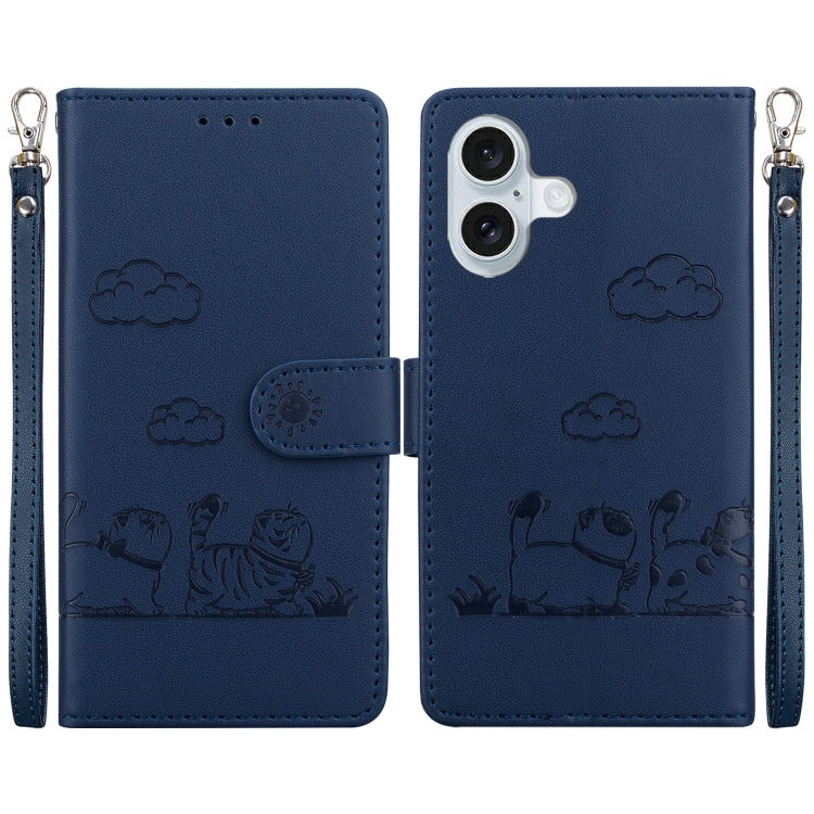 Cute Cats RFID Leather Phone Case, For iPhone 16, For iPhone 15 Pro Max, For iPhone 15 Pro, For iPhone 15 Plus