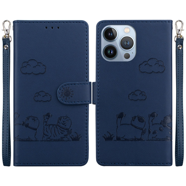 Cute Cats RFID Leather Phone Case, For iPhone 16, For iPhone 15 Pro Max, For iPhone 15 Pro, For iPhone 15 Plus