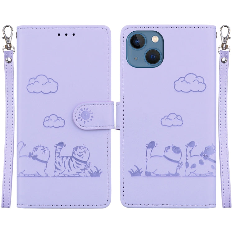 Cute Cats RFID Leather Phone Case, For iPhone 16, For iPhone 15 Pro Max, For iPhone 15 Pro, For iPhone 15 Plus