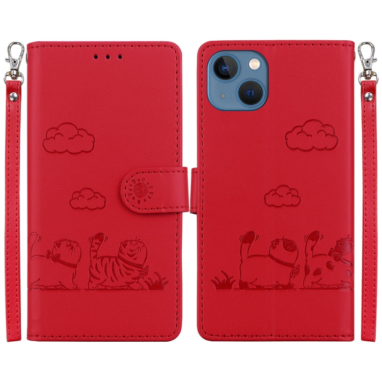Cute Cats RFID Leather Phone Case, For iPhone 16, For iPhone 15 Pro Max, For iPhone 15 Pro, For iPhone 15 Plus