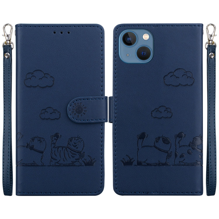 Cute Cats RFID Leather Phone Case, For iPhone 16, For iPhone 15 Pro Max, For iPhone 15 Pro, For iPhone 15 Plus